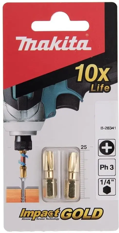 ⁨KOŃCÓWKA WKRĘT. UDAROWA PH3 - 25MM IG (2szt) MAKITA⁩ w sklepie Wasserman.eu