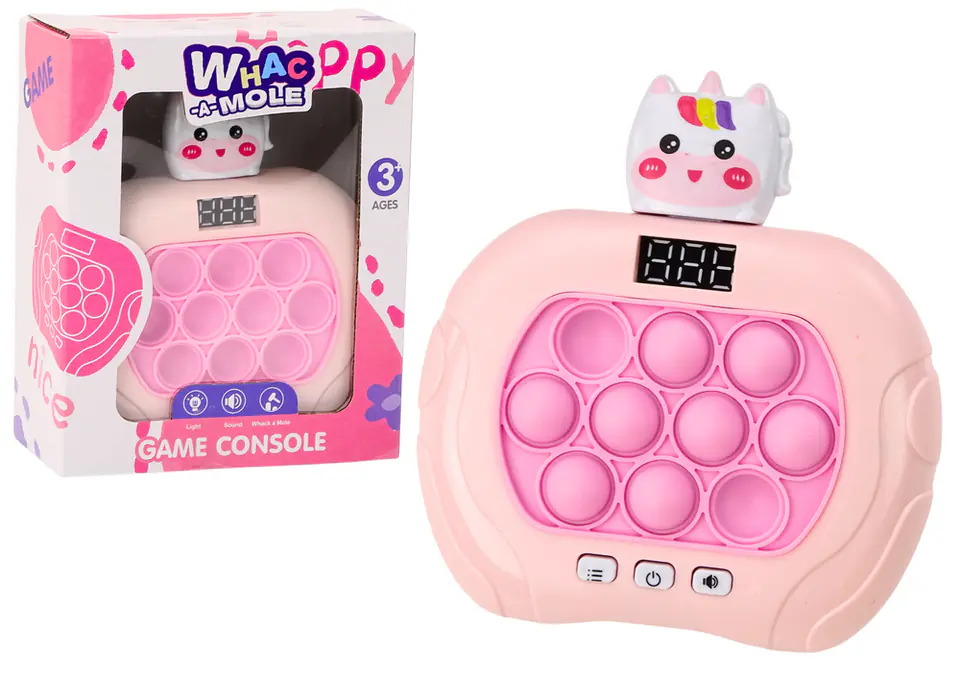 ⁨Gra Pop-It Wac A Mole Jednorożec Światła Dźwięki Różowa Sensoryczna⁩ w sklepie Wasserman.eu