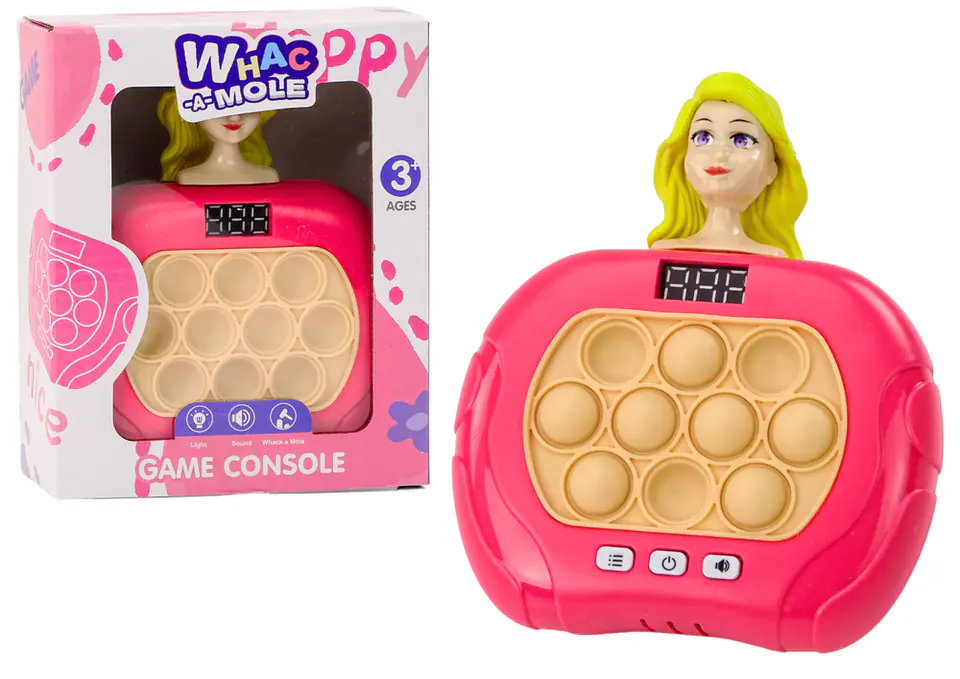 ⁨Gra Pop-It Wac A Mole Lalka Światła Dźwięki Różowa Sensoryczna⁩ w sklepie Wasserman.eu
