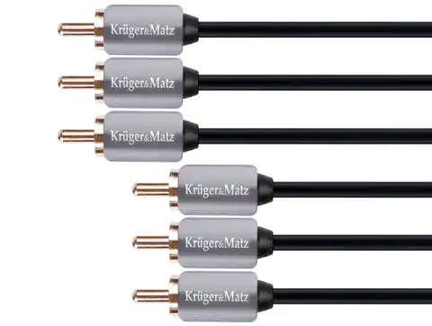 ⁨3RCA-3RCA component 1.8m Kruger&Matz cable⁩ at Wasserman.eu