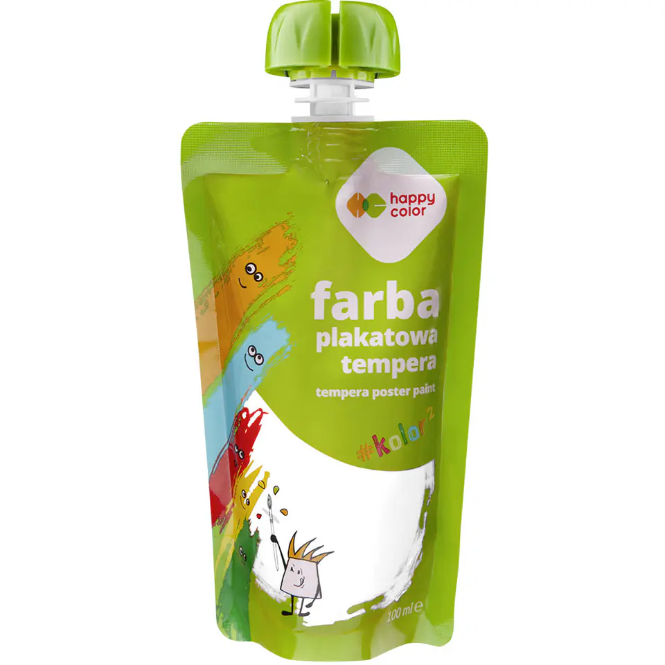 ⁨Farba plakatowa tempera biała 100ml HA 3310 0100-0 HAPPY COLOR⁩ w sklepie Wasserman.eu