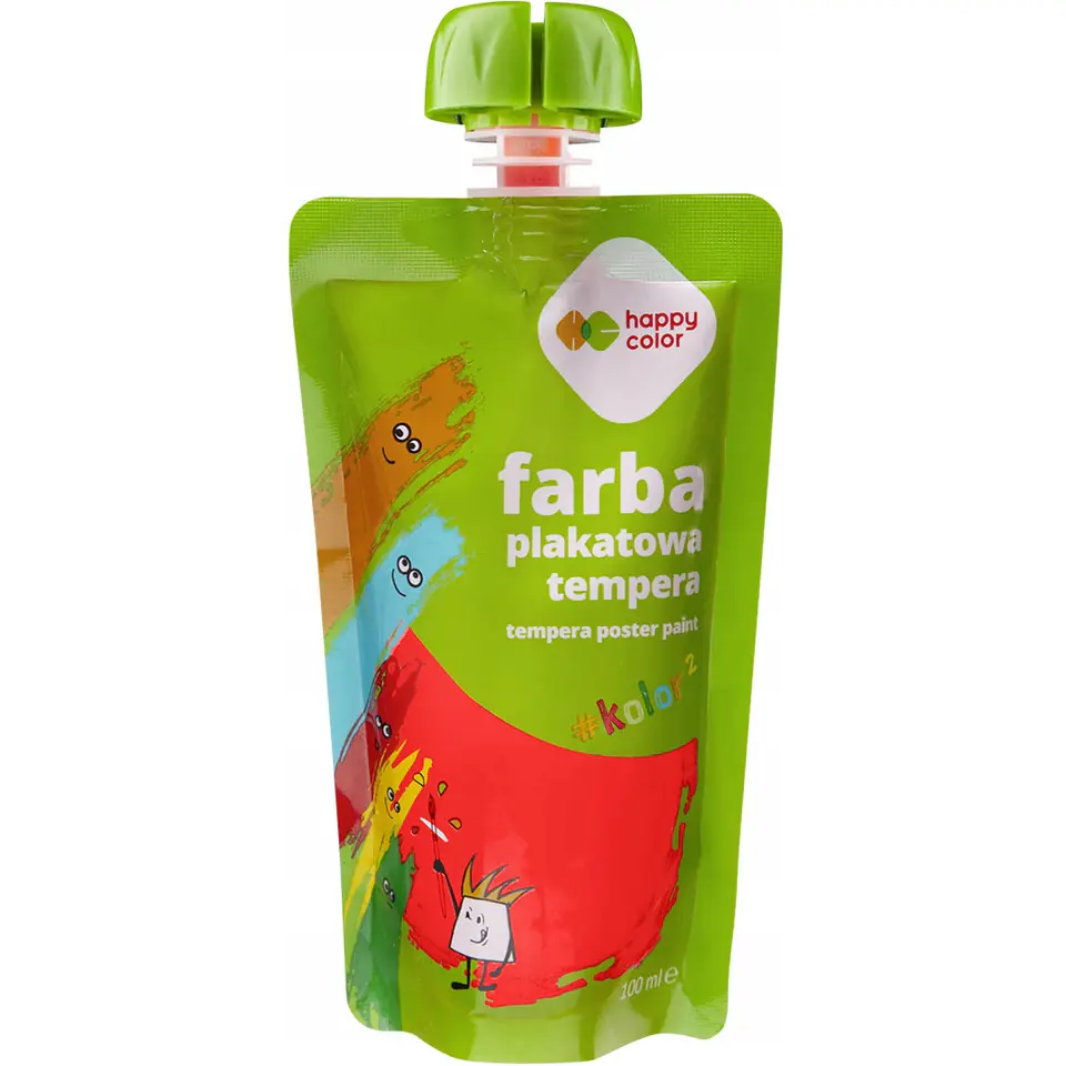 ⁨Farba plakatowa tempera czerwona 100ml HA 3310 0100-2 HAPPY COLOR⁩ w sklepie Wasserman.eu