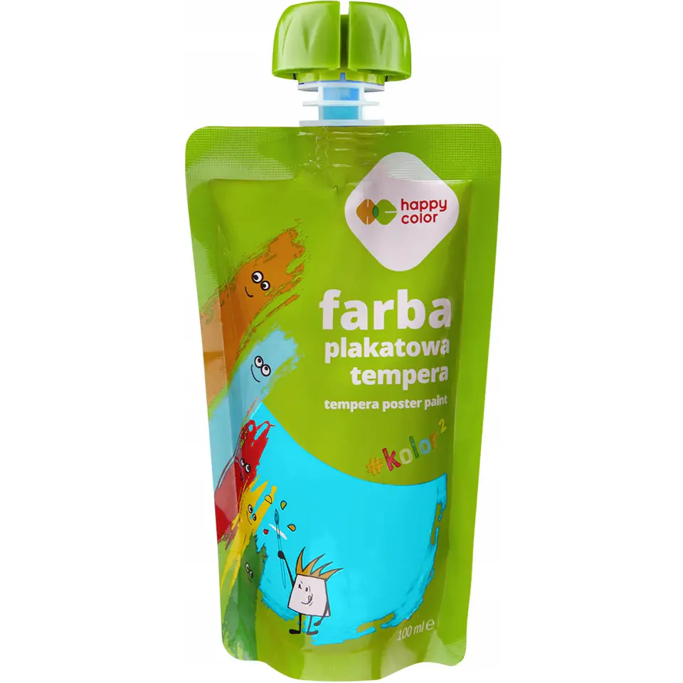 ⁨Farba plakatowa tempera turkusowa 100ml HA 3310 0100-39 HAPPY COLOR⁩ w sklepie Wasserman.eu