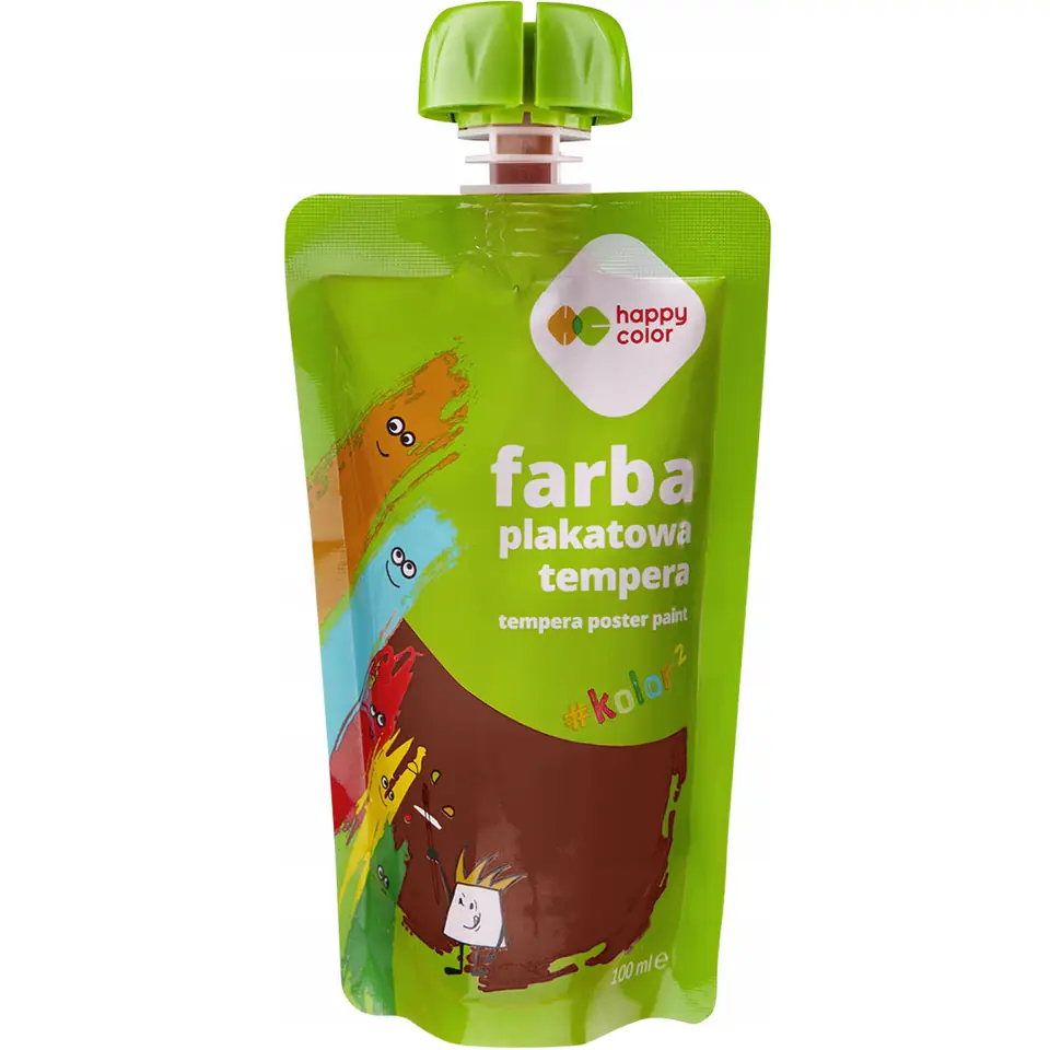 ⁨Farba plakatowa tempera brązowa 100ml HA 3310 0100-7 HAPPY COLOR⁩ w sklepie Wasserman.eu