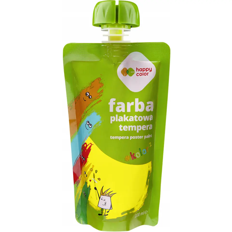 ⁨Farba plakatowa tempera neonowa żółta 100ml HA 3310 0100-01 HAPPY COLOR⁩ w sklepie Wasserman.eu