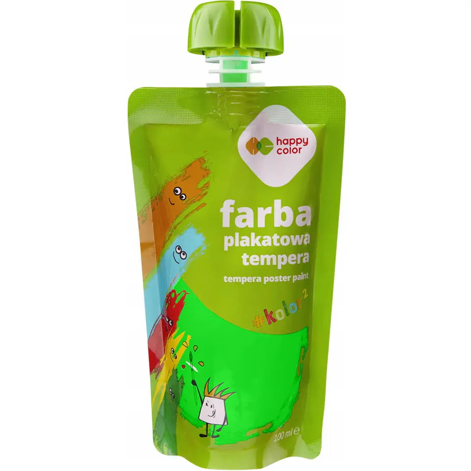 ⁨Farba plakatowa tempera neonowa zielona 100ml HA 3310 0100-03 HAPPY COLOR⁩ w sklepie Wasserman.eu