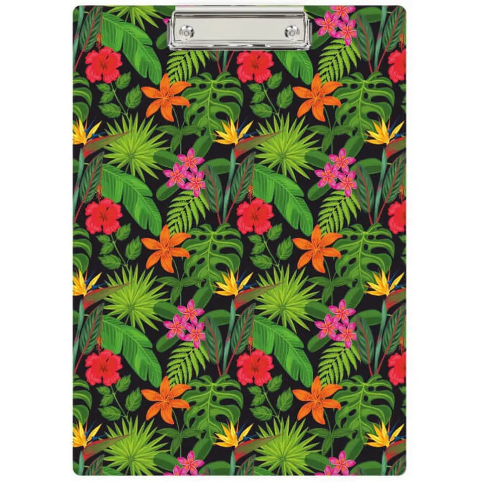 ⁨Deska z klipem Clipboard A4 nadruk Kwiaty KHN-01-25 BIURFOL⁩ w sklepie Wasserman.eu