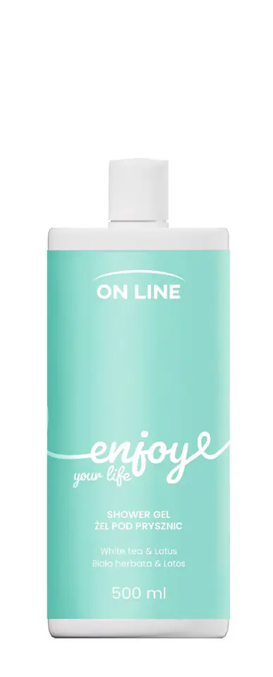 ⁨ON LINE Emocje Żel pod prysznic Enjoy - biała herbata i lotos 500 ml⁩ w sklepie Wasserman.eu