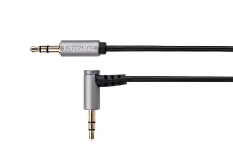 ⁨Kabel wtyk kątowy - wtyk prosty  jack 3.5  stereo 1.0m Kruger&Matz⁩ w sklepie Wasserman.eu
