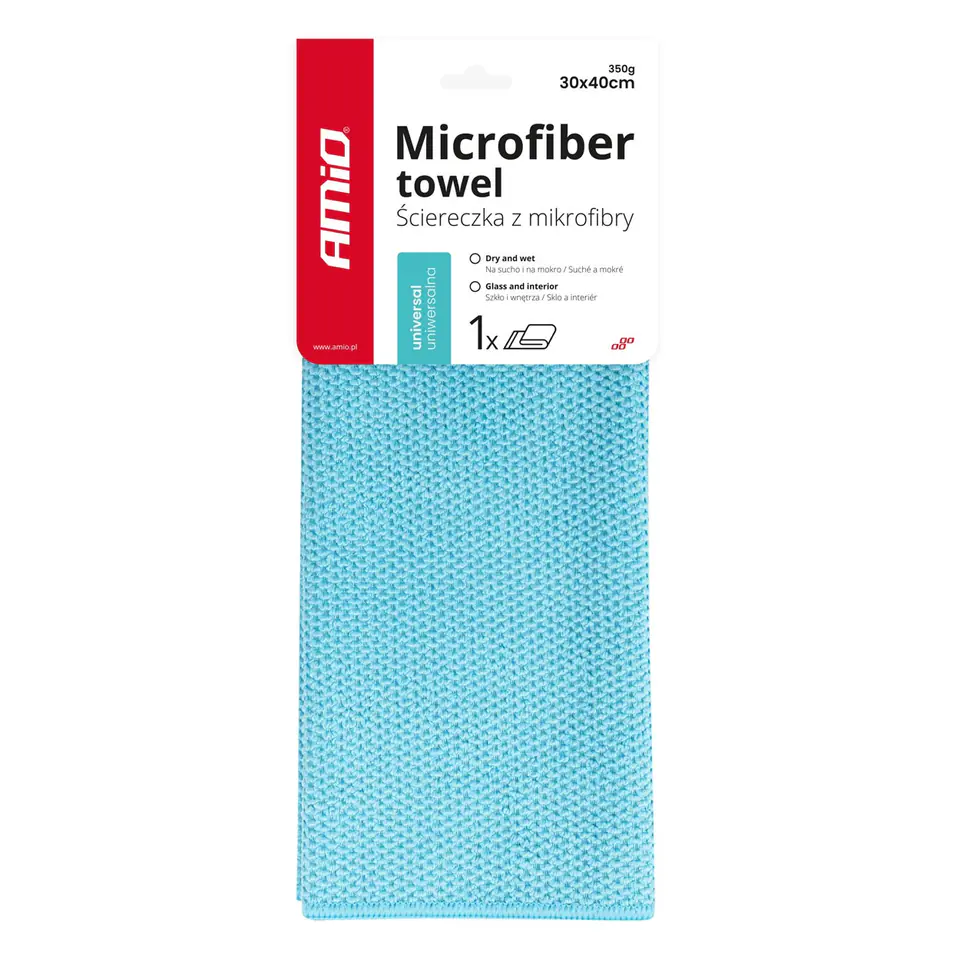 ⁨Mikrofibra ściereczka uniwersalna na sucho i mokro 30x40 cm 350g amio-03736⁩ w sklepie Wasserman.eu