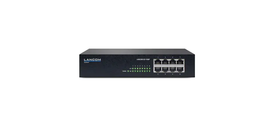 ⁨LANCOM GS-1108P Unmanaged Gigabit Ethernet (10/100/1000) Power over Ethernet (PoE) Black⁩ at Wasserman.eu