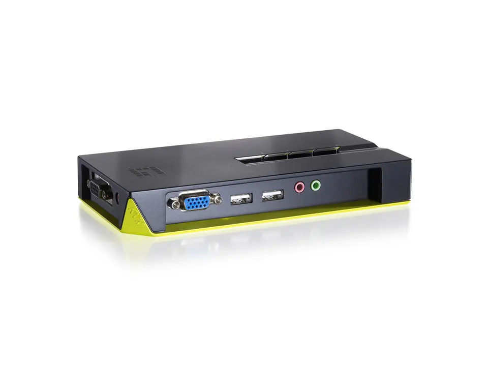 ⁨Przełącznik KVM LevelOne 4 PC VGA + USB + Audio⁩ w sklepie Wasserman.eu