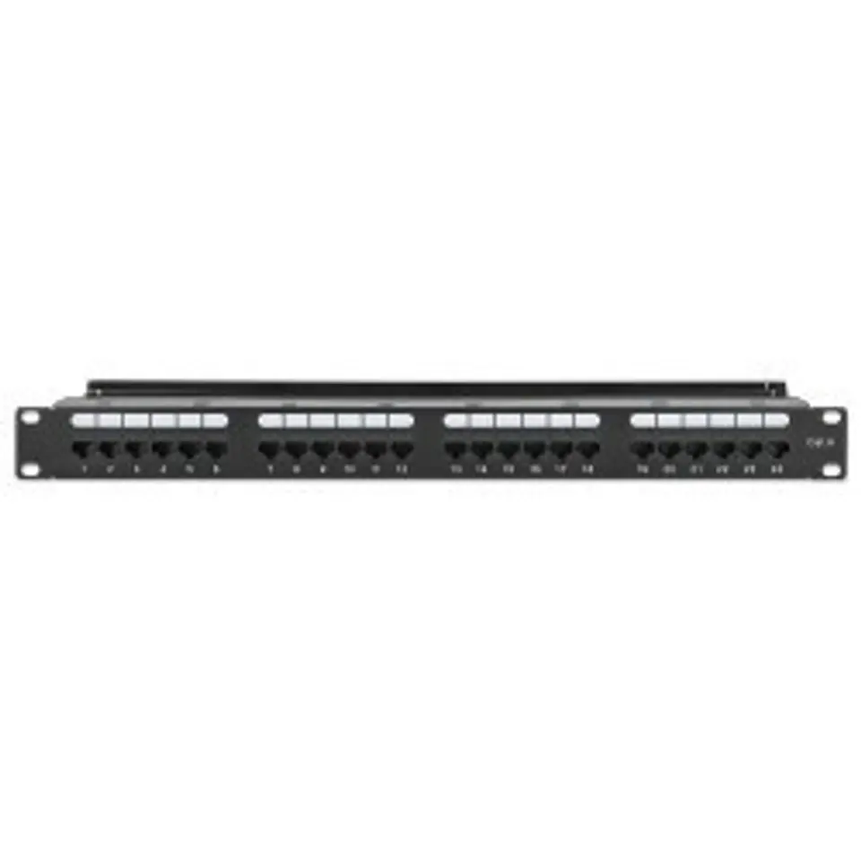 ⁨Patch Panel 24x RJ45 Cat6 UTP ze wspornikiem do kabli⁩ w sklepie Wasserman.eu