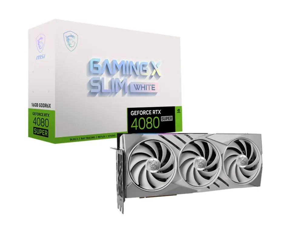 ⁨VGA PCIE16 RTX4080 SUPER 16GB/4080SUP 16G GAM X SLIM WH MSI⁩ w sklepie Wasserman.eu