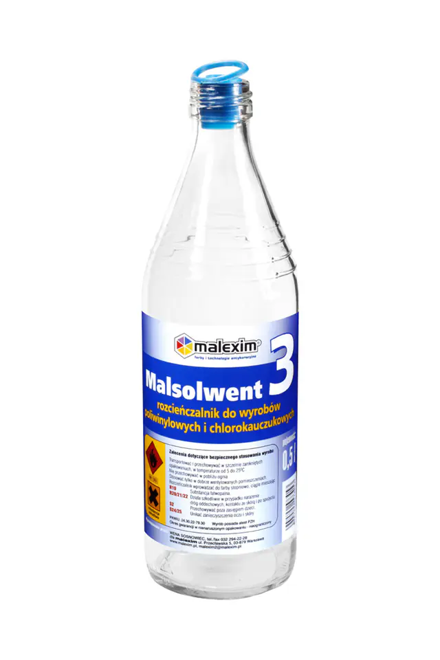 ⁨ROZPUSZCZALNIK MALSOLWENT 3 DO POLIWINYL. I CHLOROKAU. 0.5L⁩ w sklepie Wasserman.eu