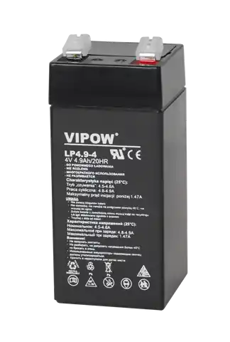 ⁨Akumulator żelowy VIPOW 4V 4,9Ah⁩ w sklepie Wasserman.eu