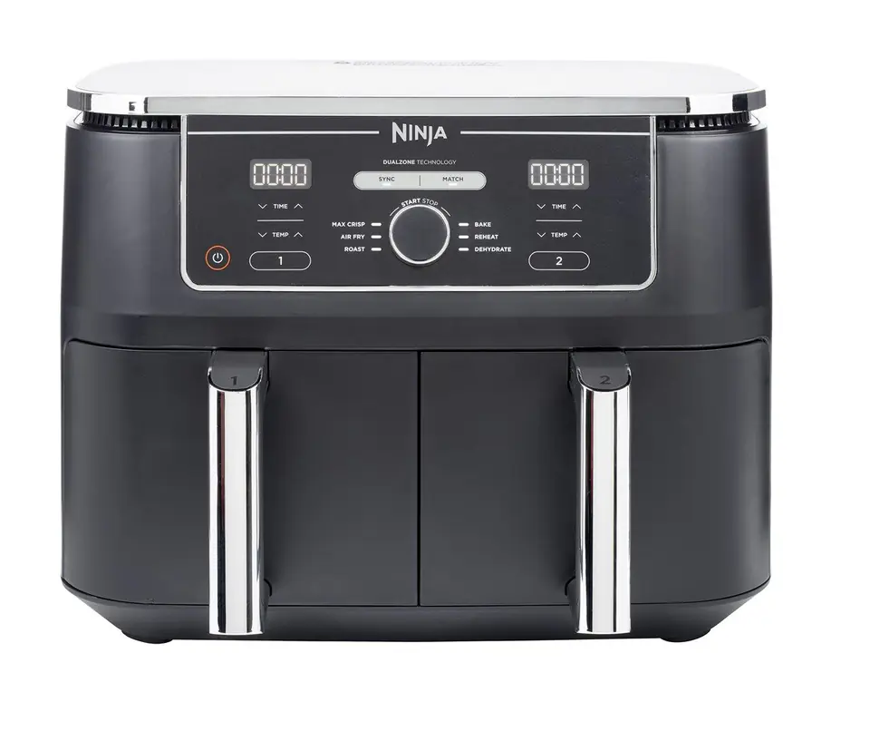 ⁨Ninja AF400EU fryer Double 9.5 L Stand-alone 2470 W Hot air fryer Black⁩ at Wasserman.eu