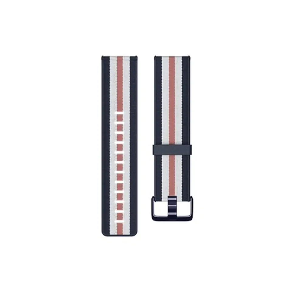 Fitbit | Versa-Lite Woven Hybrid Band, duży, granatowy/różowy | Tkana opaska hybrydowa Fitbit Versa wykonana jest z tkaniny poliestrowej na górze i materiału fluoroelastomerowego na dole z aluminiową klamrą. | Tkana opaska hybrydowa Fitbit Versa nie w sklepie Wasserman.eu
