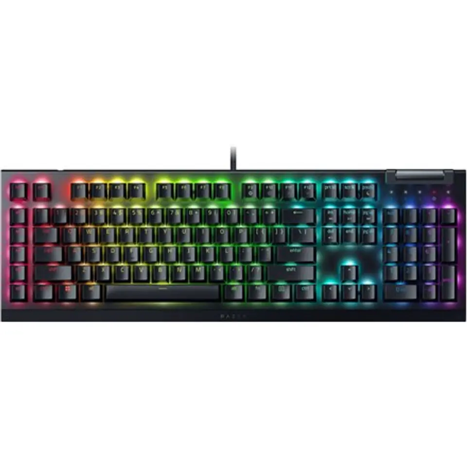 ⁨Mechaniczna klawiatura do gier Razer BlackWidow V4 X, zielony przełącznik, układ nordycki, przewodowy, czarny Razer⁩ w sklepie Wasserman.eu