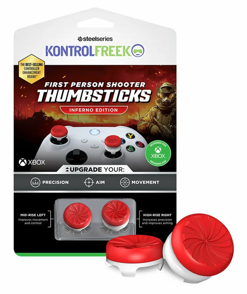 ⁨SteelSeries KontrolFreek Inferno FPS, Drążek, XBX - czerwony⁩ w sklepie Wasserman.eu