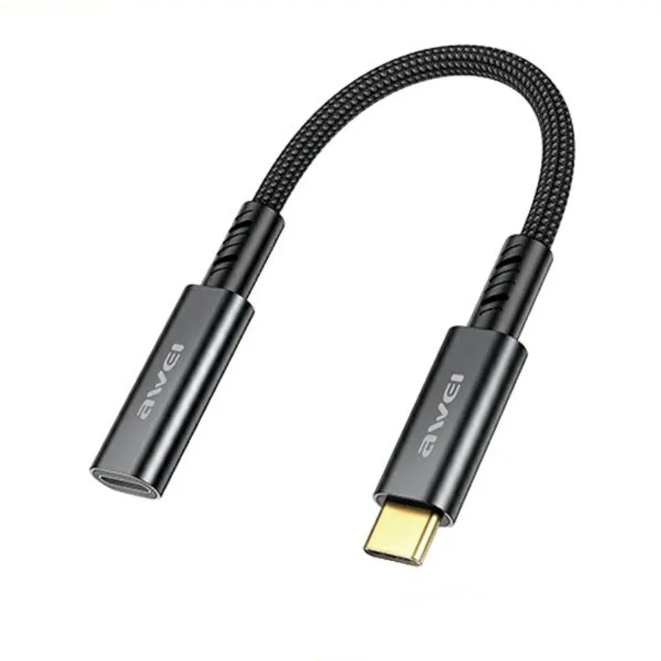 ⁨AWEI Adapter CL-216T Lightning/USB-C czarny/black⁩ w sklepie Wasserman.eu