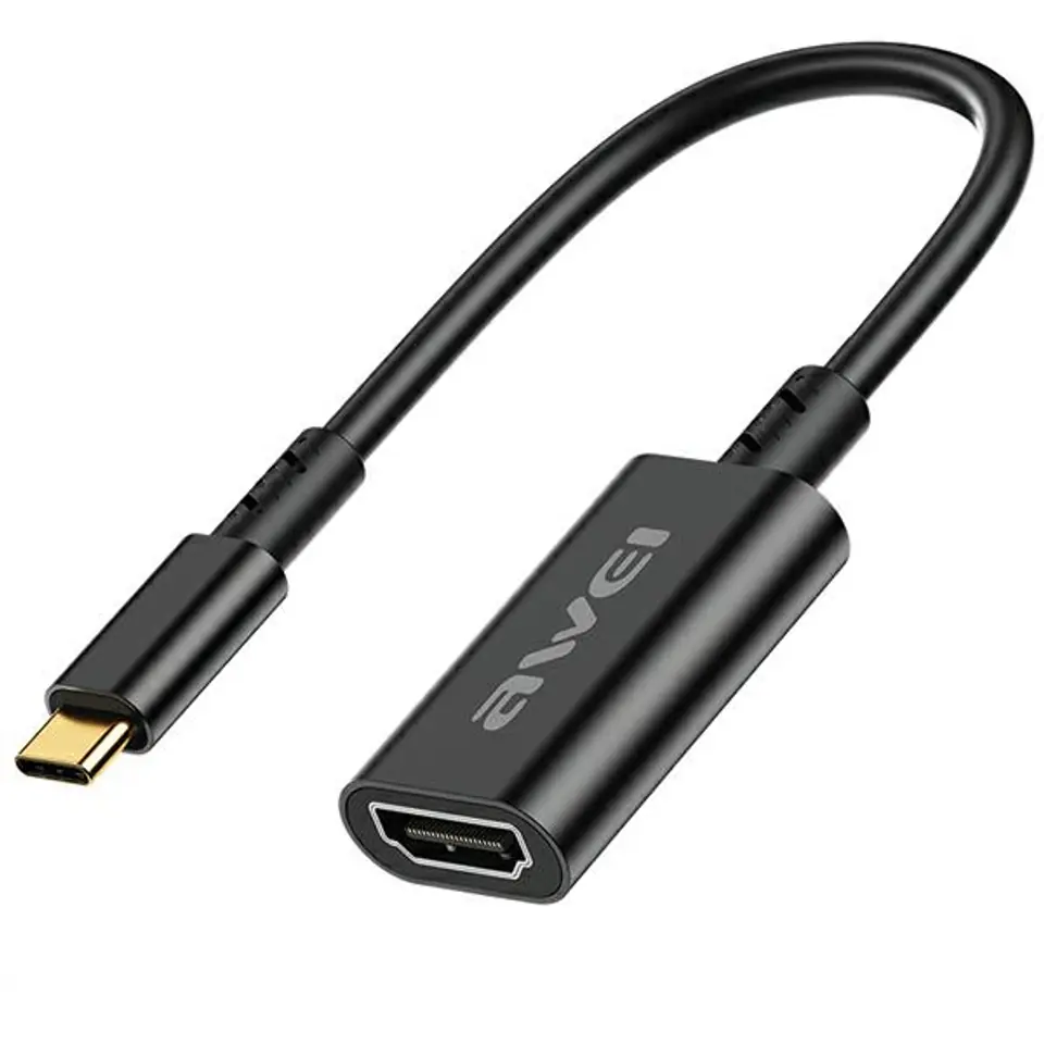 ⁨AWEI Adapter CL-217T USB-C/HDMI czarny/black 4k@30Hz⁩ w sklepie Wasserman.eu