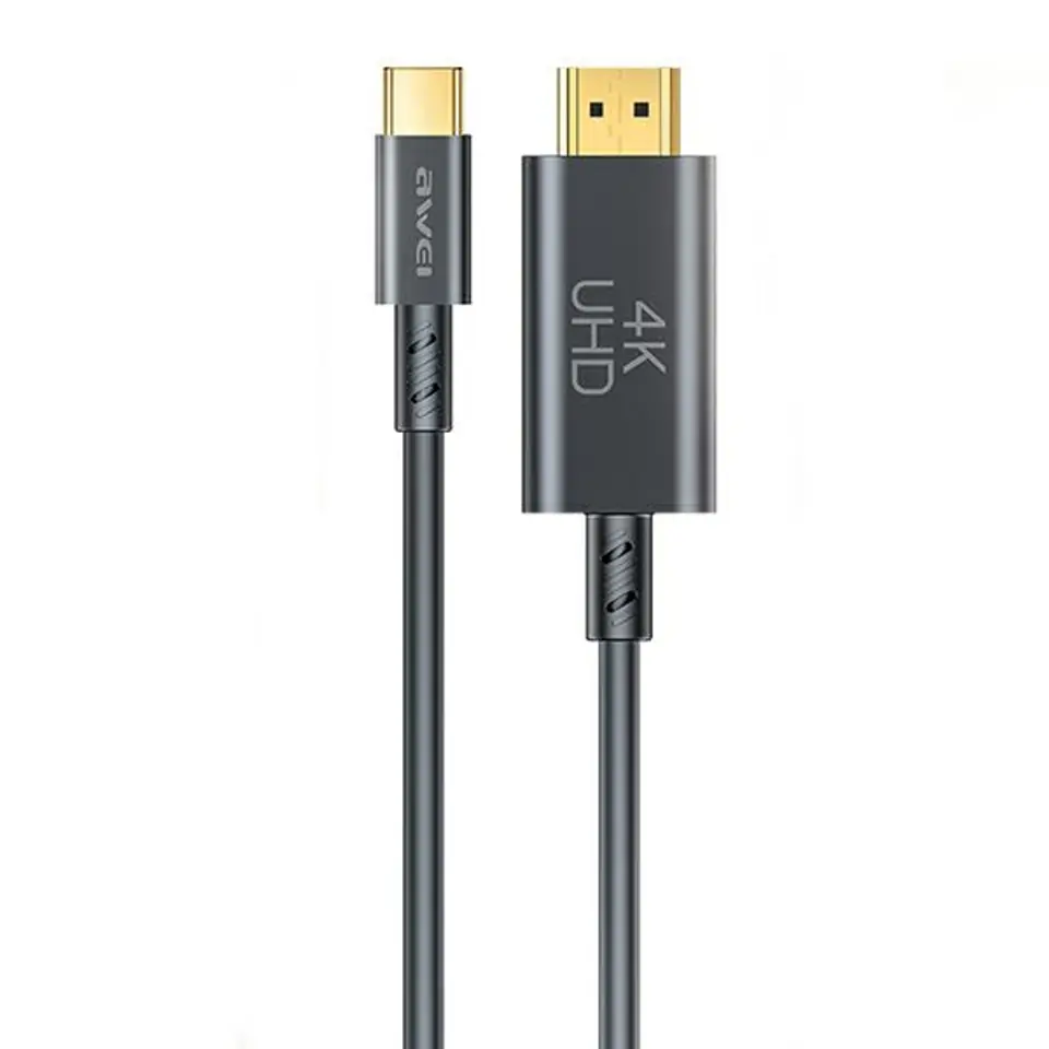 ⁨AWEI kabel CL-212T USB-C na HDMI 4K 30Hz czarny/black⁩ w sklepie Wasserman.eu