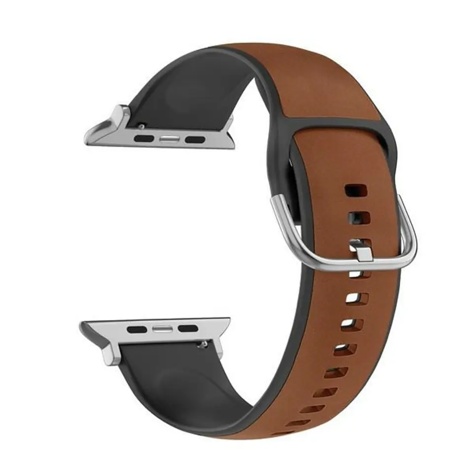 ⁨Beline pasek Apple Watch Silico Leather 38/40/41mm brązowo-czarny /brown-black box⁩ w sklepie Wasserman.eu