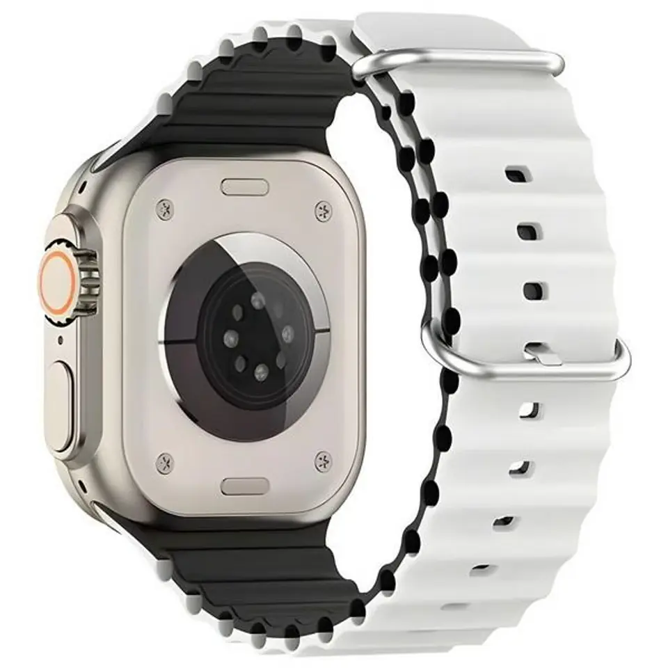⁨Beline pasek Apple Watch Silicone Waves 42/44/45/49mm biało-czarny /white-black box⁩ w sklepie Wasserman.eu