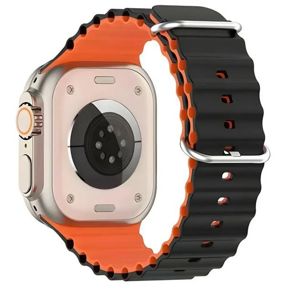 ⁨Beline pasek Apple Watch Silicone Waves 38/40/41mm czarno-pomarańczowy /black-orange box⁩ w sklepie Wasserman.eu