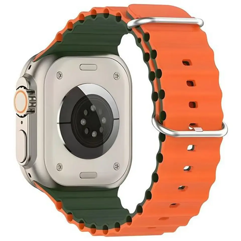 ⁨Beline pasek Apple Watch Silicone Waves 38/40/41mm zielono-pomarańczowy /green-orange box⁩ w sklepie Wasserman.eu