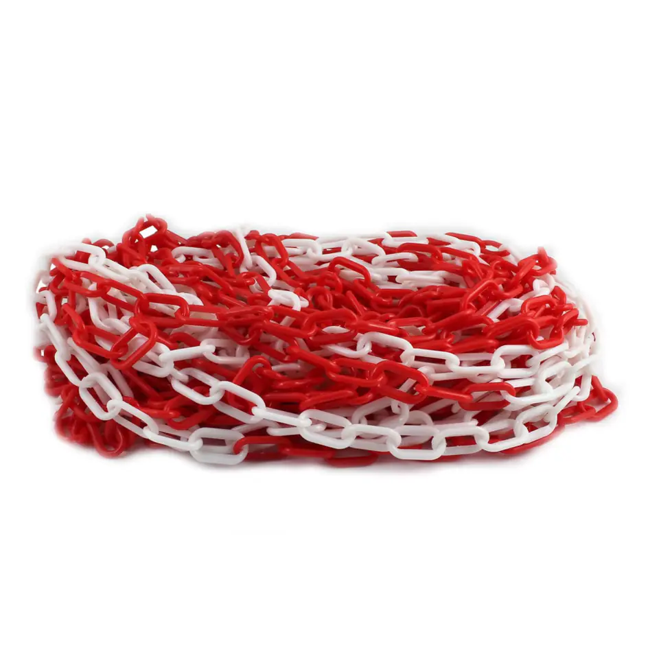 ⁨Łańcuch do słupków odgradzających 25m biało-czerwony⁩ w sklepie Wasserman.eu