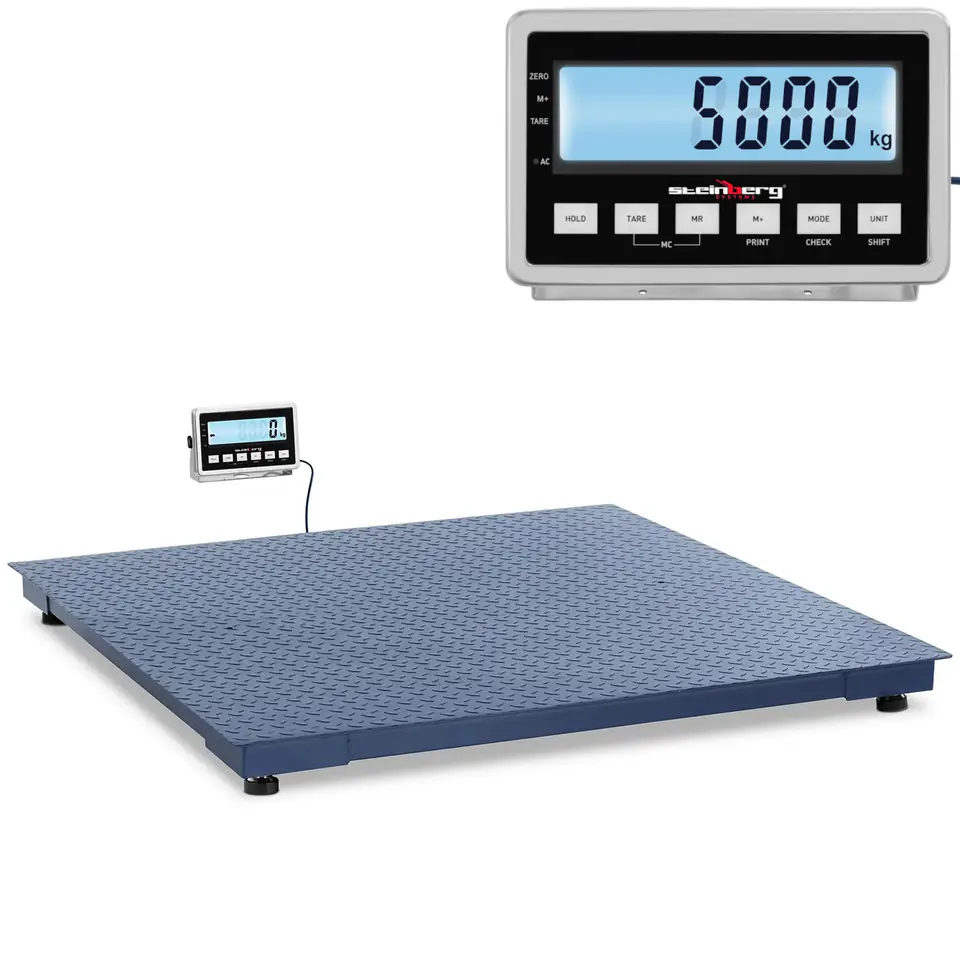 ⁨Waga platformowa magazynowa LCD 150 x 150 cm 5000 kg / 2 kg⁩ w sklepie Wasserman.eu