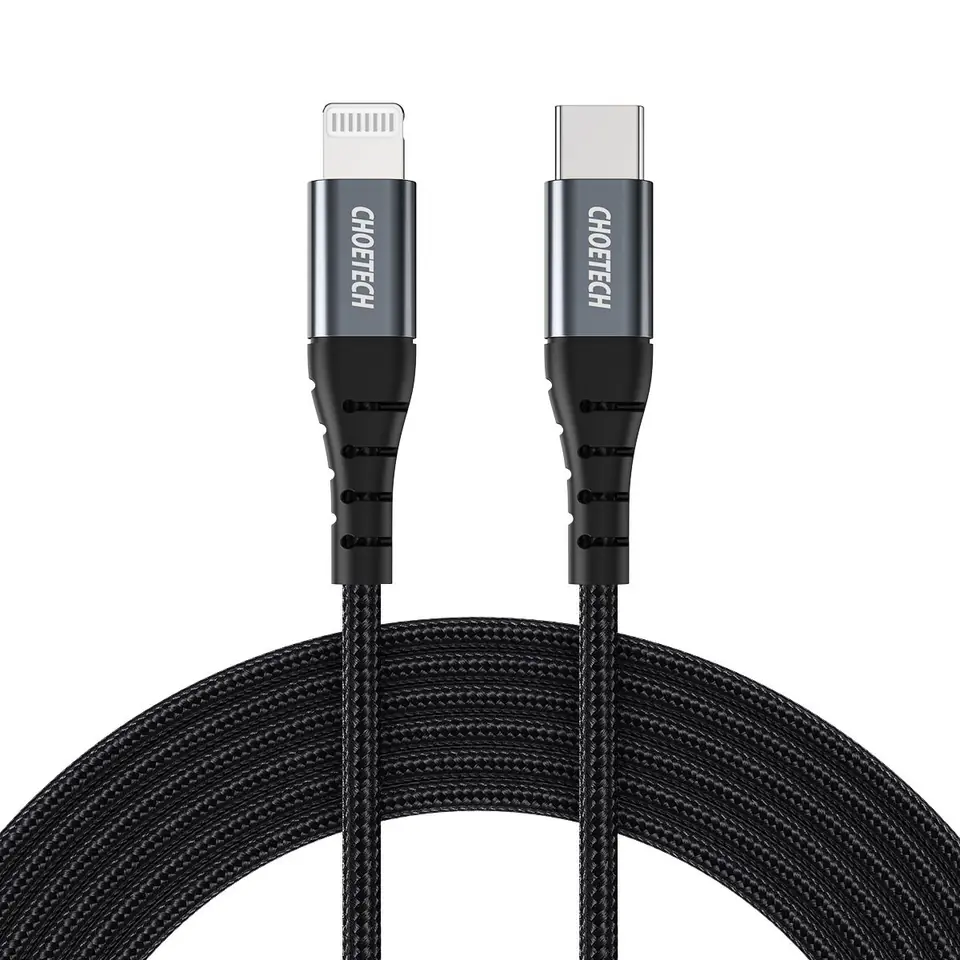 ⁨Kabel przewód do iPhone USB-C - Lightning 480Mb/s 3A 1.2m - czarny⁩ w sklepie Wasserman.eu