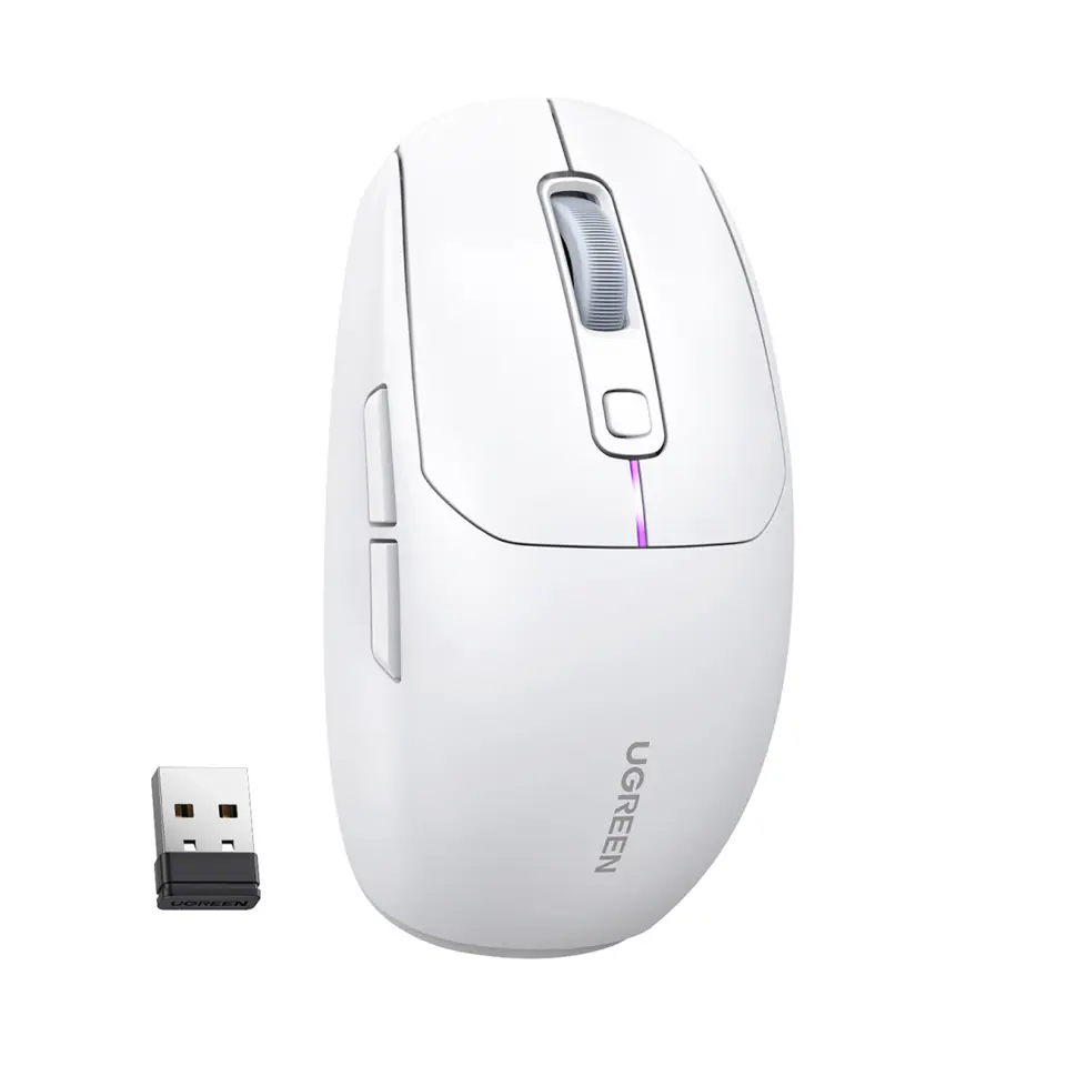 ⁨Mysz komputerowa bezprzewodowa Bluetooth 5.0 USB 2.4GHz - biała⁩ w sklepie Wasserman.eu