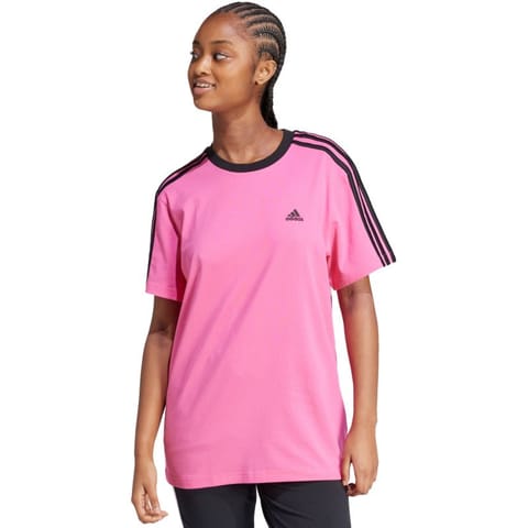⁨Koszulka adidas Essentials 3-Stripes Tee W (kolor Różowy, rozmiar S)⁩ w sklepie Wasserman.eu