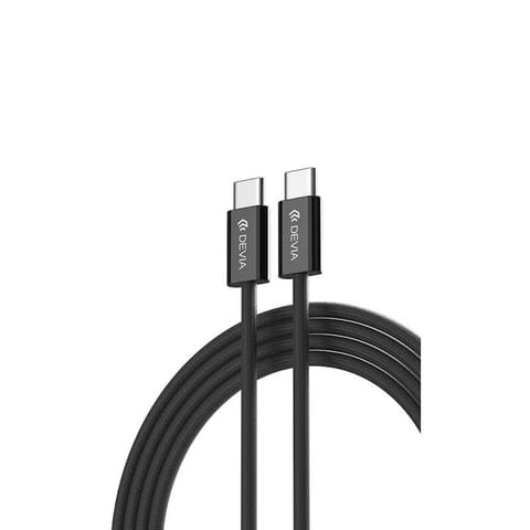 ⁨Kabel 60W 3A 1m USB-C - USB-C PD DEVIA EC325 czarny⁩ w sklepie Wasserman.eu