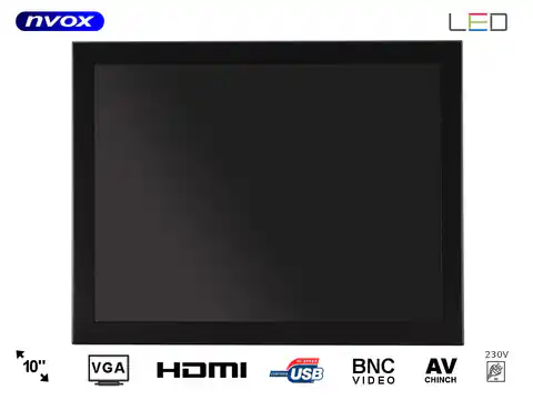 ⁨Monitor open frame LED 10" VGA HDMI USB BNC AV 12V 230V⁩ w sklepie Wasserman.eu