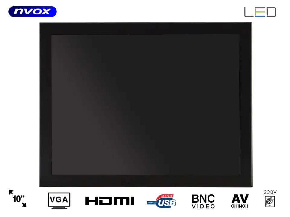 ⁨Monitor open frame led 10inch vga hdmi usb bnc av 12v 230v⁩ at Wasserman.eu