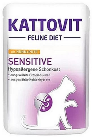 ⁨Kattovit Feline Diet Sensitive kurczak i indyk saszetka 85g⁩ w sklepie Wasserman.eu