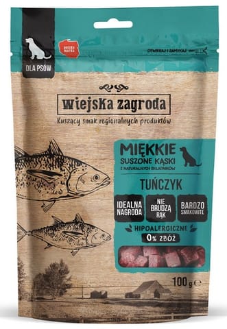 ⁨Wiejska Zagroda Przysmak Kąski - tuńczyk 100g⁩ w sklepie Wasserman.eu