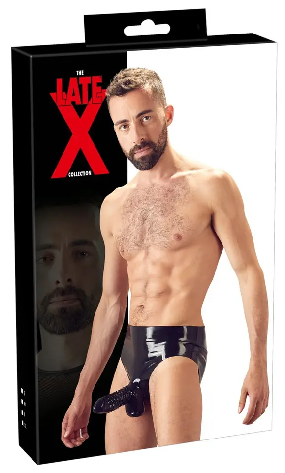 ⁨Majtki LateX z osłoną na penisa M⁩ w sklepie Wasserman.eu