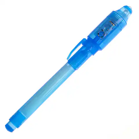 ⁨Długopis UV z LED niewidzialne napisy niebieski⁩ w sklepie Wasserman.eu