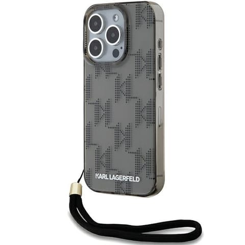 ⁨Karl Lagerfeld KLHCP15LHKDPNSK iPhone 15 Pro 6.1" czarny/black hardcase IML Mono KL Pattern & Cord⁩ w sklepie Wasserman.eu