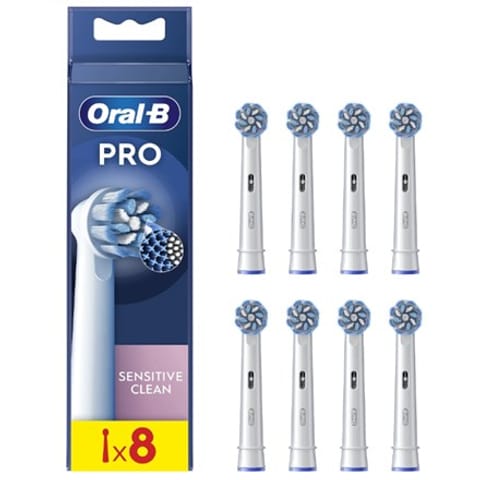 ⁨Oral-B | Replaceable toothbrush heads | EB60X-8 Sensitive Clean Pro | Heads | For adults | Number of brush heads included 8 | White⁩ at Wasserman.eu