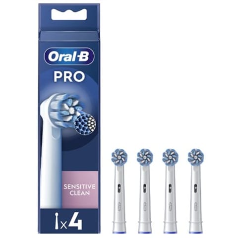 ⁨Oral-B | Replaceable toothbrush heads | EB60X-4 Sensitive Clean Pro | Heads | For adults | Number of brush heads included 4 | White⁩ at Wasserman.eu
