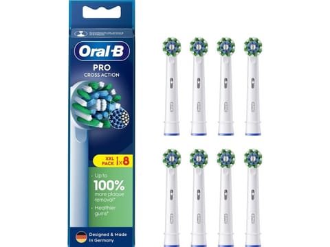 ⁨Oral-B | Replaceable toothbrush heads | EB50RX-8 Cross Action Pro | Heads | For adults | Number of brush heads included 8 | White⁩ at Wasserman.eu