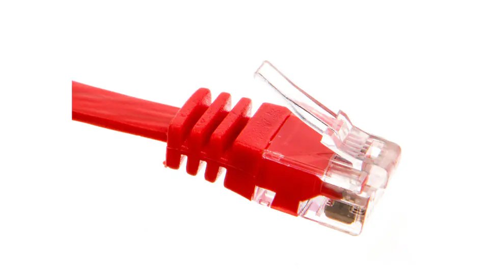 ⁨Patch cable flat patch cable U/UTP Cat6 red 2m 96412⁩ at Wasserman.eu