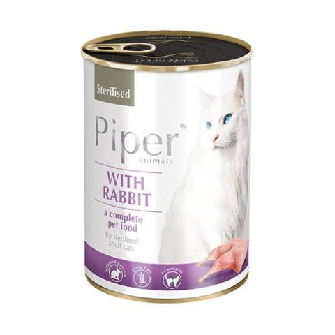 ⁨Dolina Noteci Piper Animals Sterilised with rabbit - wet cat food - 400g⁩ at Wasserman.eu