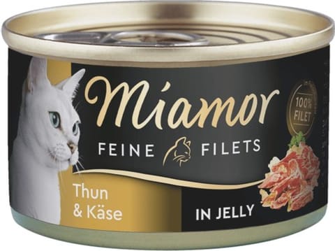 ⁨Miamor Fine Fillets in Jelly Tuna and cheese⁩ at Wasserman.eu